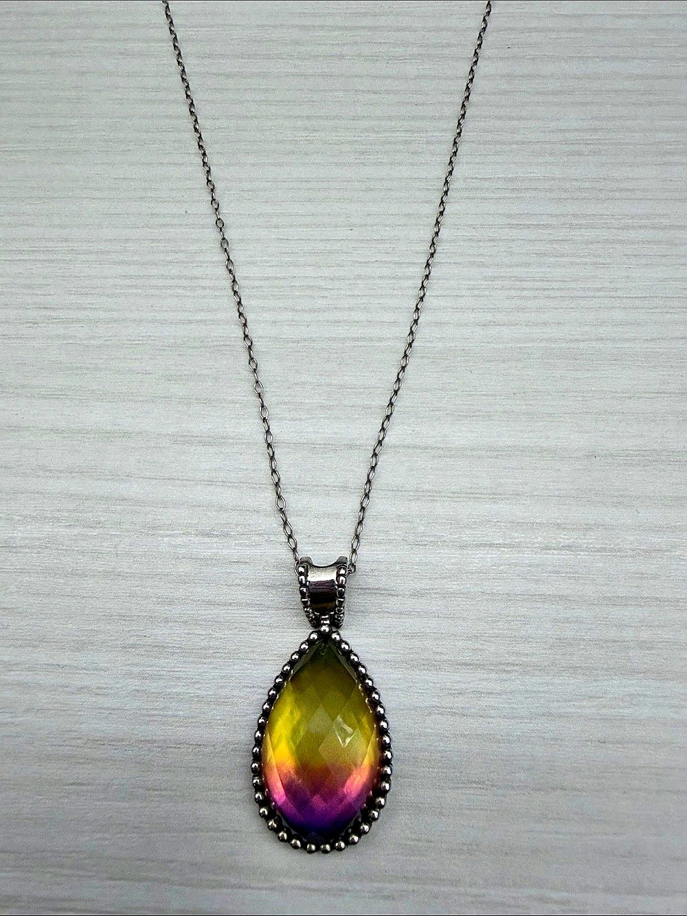 Sterling Silver Teardrop Pendant Necklace